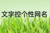 文字控个性网名 文字控个性网名介绍