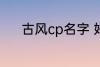 古风cp名字 好听的古风cp名字