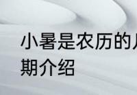 小暑是农历的几月几日 小暑是农历日期介绍